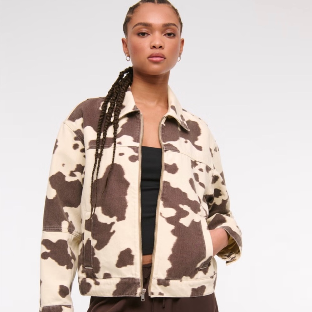 Live A Little Leopard Cow Print Jean Jacket